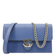 GUCCI Dollar Interlocking G Calfskin Leather Chain Wallet Crossbody Bag Blue 510314