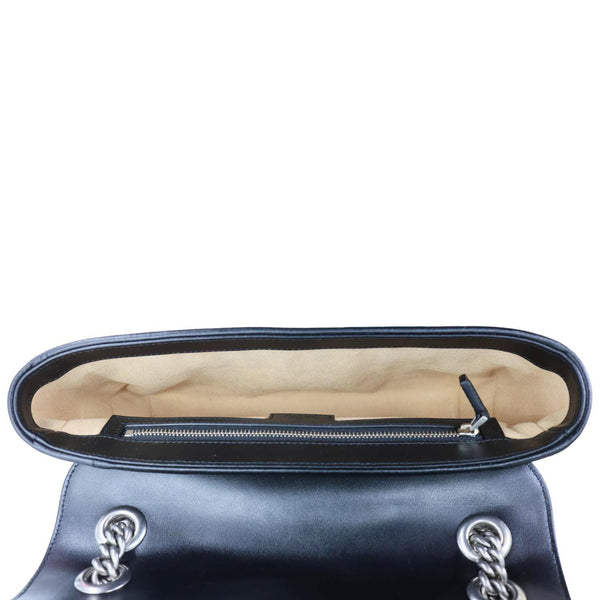 GUCCI GG Marmont Small Matelasse Leather Crossbody Bag Black 443497