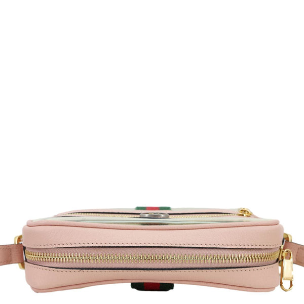 GUCCI Ophidia Mini GG Web Transparent PVC Shoulder Bag Pink 517350