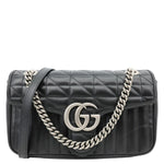 GUCCI GG Marmont Small Matelasse Leather Crossbody Bag Black 443497