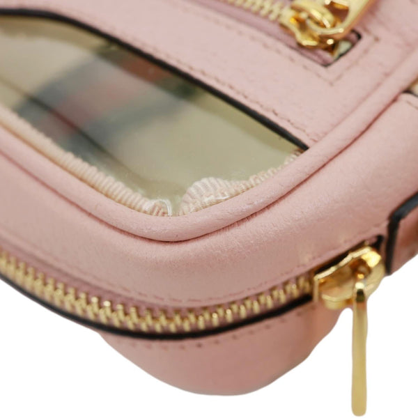 GUCCI Ophidia Mini GG Web Transparent PVC Shoulder Bag Pink 517350