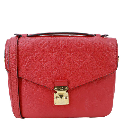 LOUIS VUITTON Metis Pochette Empreinte Leather Crossbody Bag Red