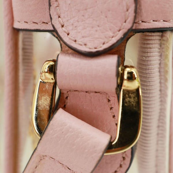 GUCCI Ophidia Mini GG Web Transparent PVC Shoulder Bag Pink 517350