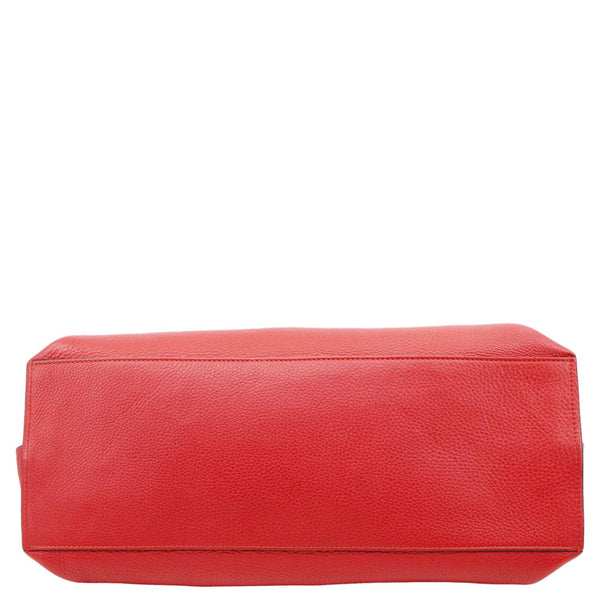 GUCCI Bamboo Daily Large Leather Top Handle Shoulder Bag Red 370830