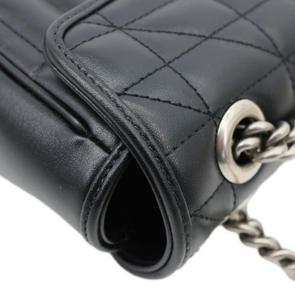 GUCCI GG Marmont Small Matelasse Leather Crossbody Bag Black 443497