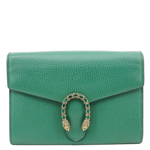 GUCCI Dionysus Crystal Mini Dollar Calfskin Leather Crossbody Bag Green 401231