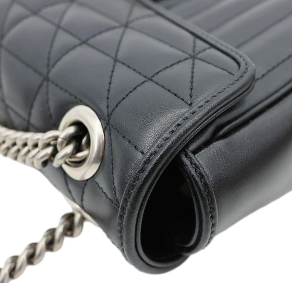 GUCCI GG Marmont Small Matelasse Leather Crossbody Bag Black 443497