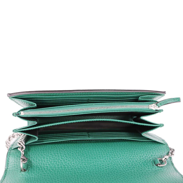 GUCCI Dionysus Crystal Mini Dollar Calfskin Leather Crossbody Bag Green 401231