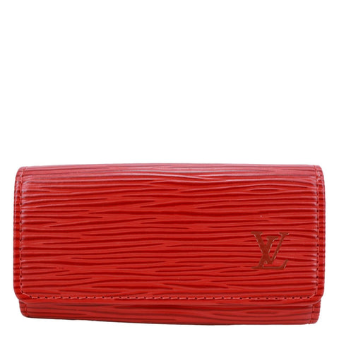 LOUIS VUITTON Epi Leather 4 Key Holder Red