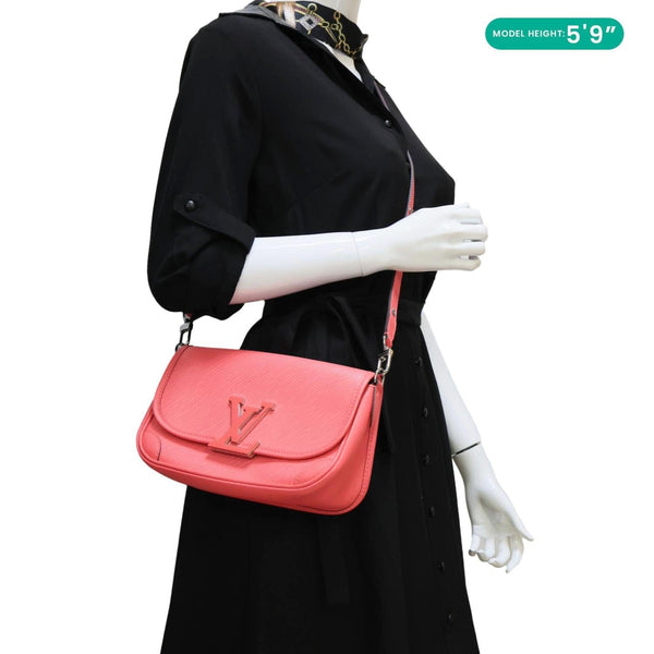 LOUIS VUITTON Buci Epi Leather Shoulder Bag Pink