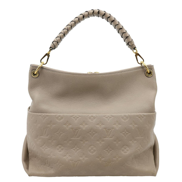 LOUIS VUITTON Maida Monogram Empreinte Leather Hobo Shoulder Bag Beige