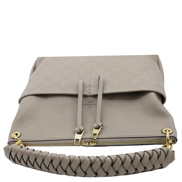 LOUIS VUITTON Maida Monogram Empreinte Leather Hobo Shoulder Bag Beige