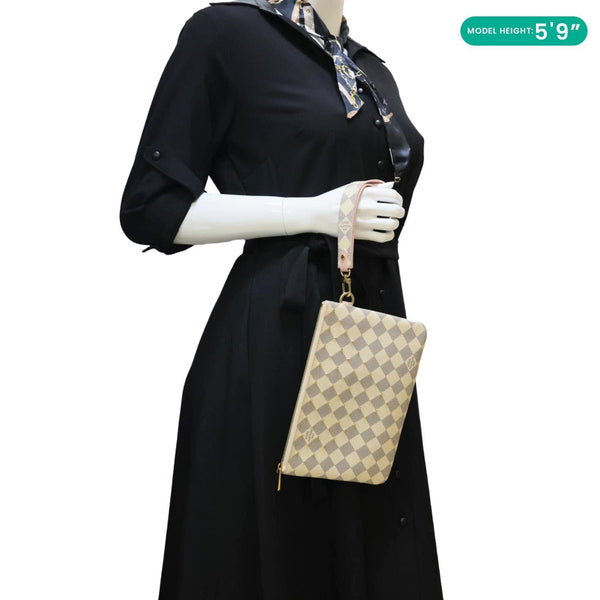 LOUIS VUITTON Damier Azur City Pouch Rose Ballerine