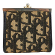 CHRISTIAN DIOR Vintage Trotter Monogram jacquard Canvas Coin Purse Beige
