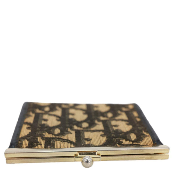 CHRISTIAN DIOR Vintage Trotter Monogram jacquard Canvas Coin Purse Beige