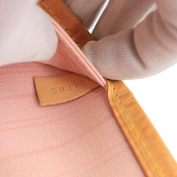 LOUIS VUITTON Neverfull MM Damier Azur Shoulder Bag Rose Ballerine