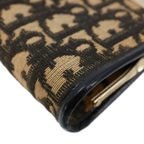 CHRISTIAN DIOR Vintage Trotter Monogram jacquard Canvas Coin Purse Beige