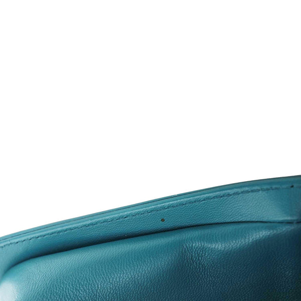 CHANEL Boy Flap Medium Quilted Leather Crossbody Bag Teal