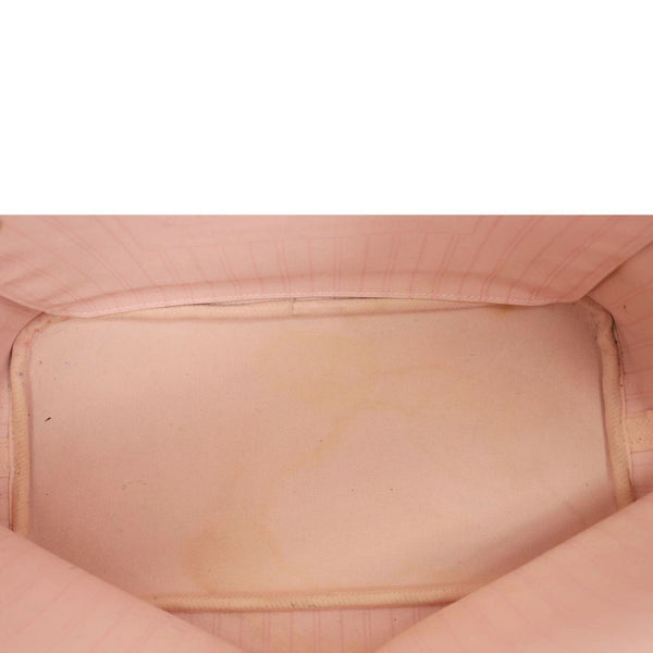 LOUIS VUITTON Neverfull MM Damier Azur Shoulder Bag Rose Ballerine