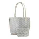 GOYARD Anjou Mini Reversible Canvas Tote Shoulder Bag White