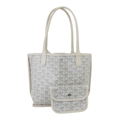 GOYARD Anjou Mini Canvas Tote Shoulder Bag White