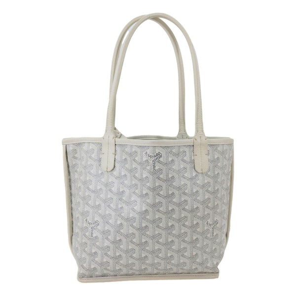 GOYARD Anjou Mini Canvas Tote Shoulder Bag White