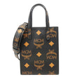 MCM Mini Maxi Aren Visetos Nappa Rectangular Tote Bag Black