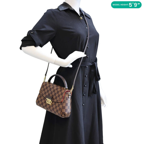 LOUIS VUITTON Croisette Damier Ebene Crossbody Bag Brown