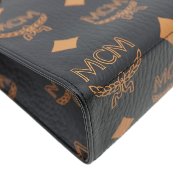 MCM Mini Maxi Aren Visetos Nappa Rectangular Tote Bag Black