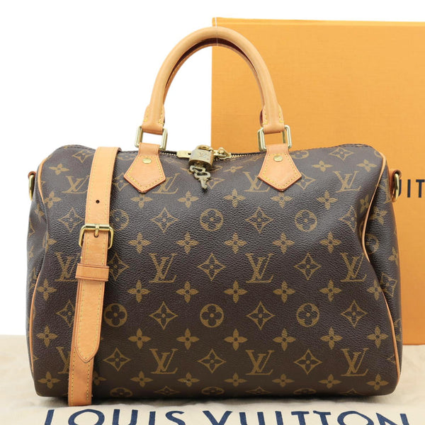 LOUIS VUITTON Speedy 30 Monogram Canvas Shoulder Bag Brown