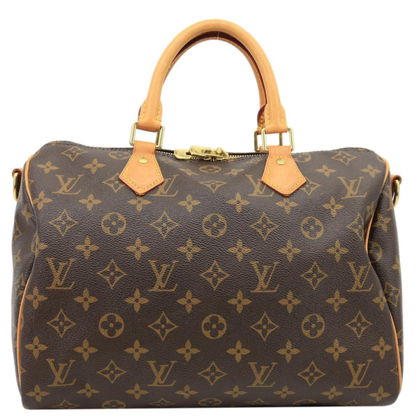 LOUIS VUITTON Speedy 30 Monogram Canvas Shoulder Bag Brown