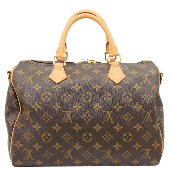 LOUIS VUITTON Speedy 30 Monogram Canvas Shoulder Bag Brown