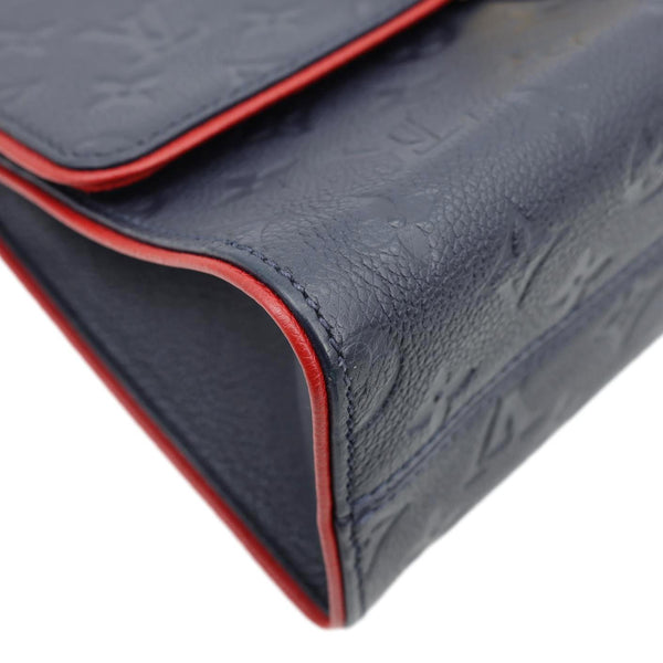 LOUIS VUITTON Saint Sulpice PM Empreinte Leather Crossbody Bag Navy Blue