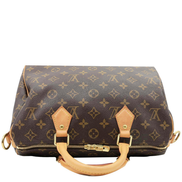 LOUIS VUITTON Speedy 30 Monogram Canvas Shoulder Bag Brown