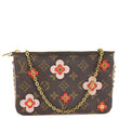 LOUIS VUITTON Blooming Flowers Pochette Monogram Canvas Chain Crossbody Bag Brown
