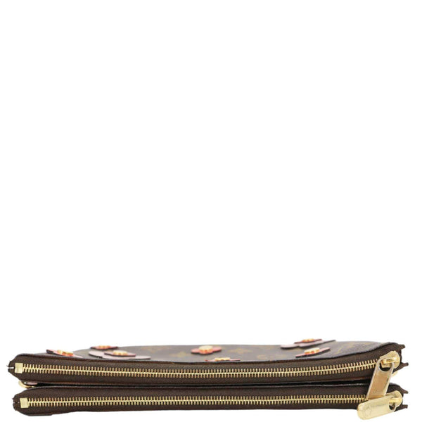 LOUIS VUITTON Blooming Flowers Pochette Monogram Canvas Chain Crossbody Bag Brown