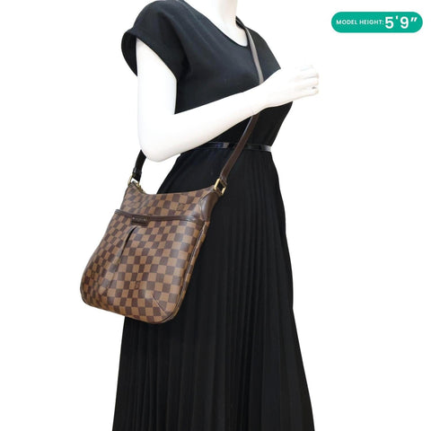 LOUIS VUITTON Bloomsbury PM  Brown Damier Ebene Crossbody Bag - Model Carrying