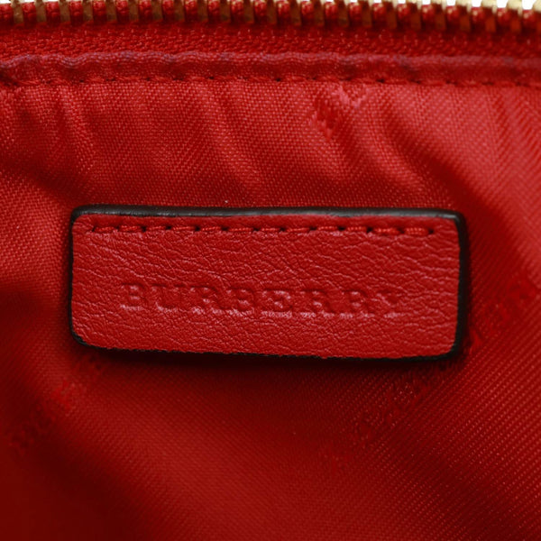 BURBERRY Peyton Small Haymarket Check Canvas Crossbody Clutch Military Red