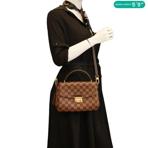 LOUIS VUITTON Croisette Damier Ebene Crossbody Bag Brown