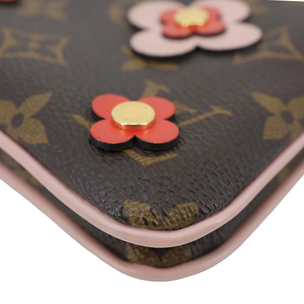 LOUIS VUITTON Blooming Flowers Pochette Monogram Canvas Chain Crossbody Bag Brown