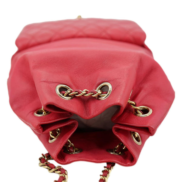 CHANEL In Seoul Small Quilted Lambskin Backpack Bag Red