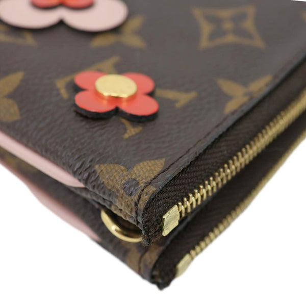 LOUIS VUITTON Blooming Flowers Pochette Monogram Canvas Chain Crossbody Bag Brown