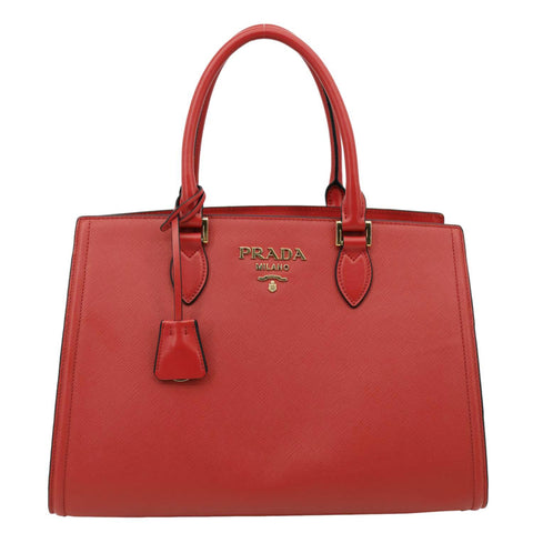 PRADA Saffiano Leather Tote Bag Red