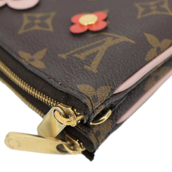 LOUIS VUITTON Blooming Flowers Pochette Monogram Canvas Chain Crossbody Bag Brown