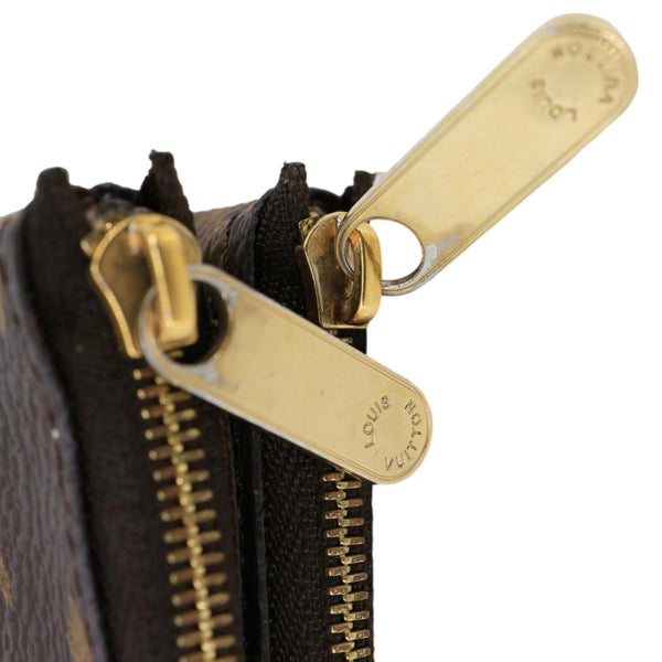 LOUIS VUITTON Blooming Flowers Pochette Monogram Canvas Chain Crossbody Bag Brown