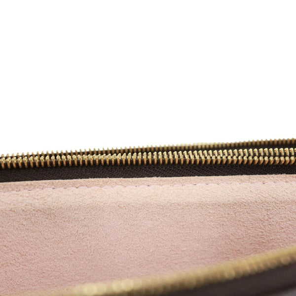 LOUIS VUITTON Blooming Flowers Pochette Monogram Canvas Chain Crossbody Bag Brown