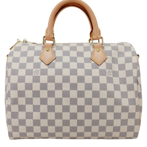 LOUIS VUITTON Speedy 30 Bandouliere Monogram Empreinte Leather Shoulder Bag White