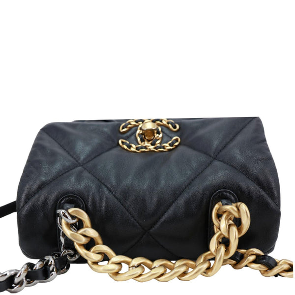 CHANEL 19 Quilted Lambskin Leather Backpack Black