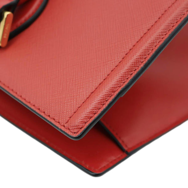 PRADA Saffiano Leather Tote Bag Red