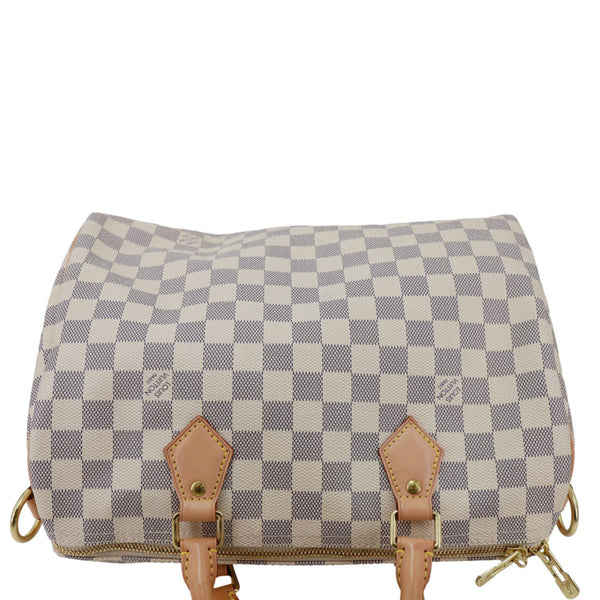 LOUIS VUITTON Speedy 30 Bandouliere Monogram Empreinte Leather Shoulder Bag White